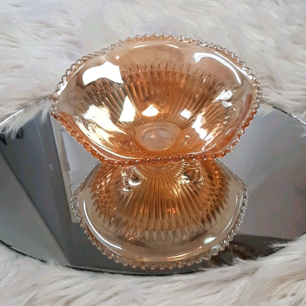 Peach Vintage  Candy Dish 6.5 X6 Lx4 Deep